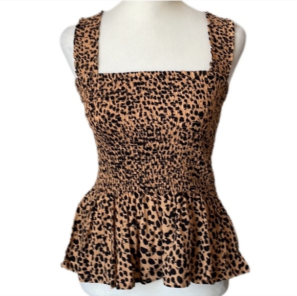 Elodie Tops - Elodie leopard ruffle tank top.